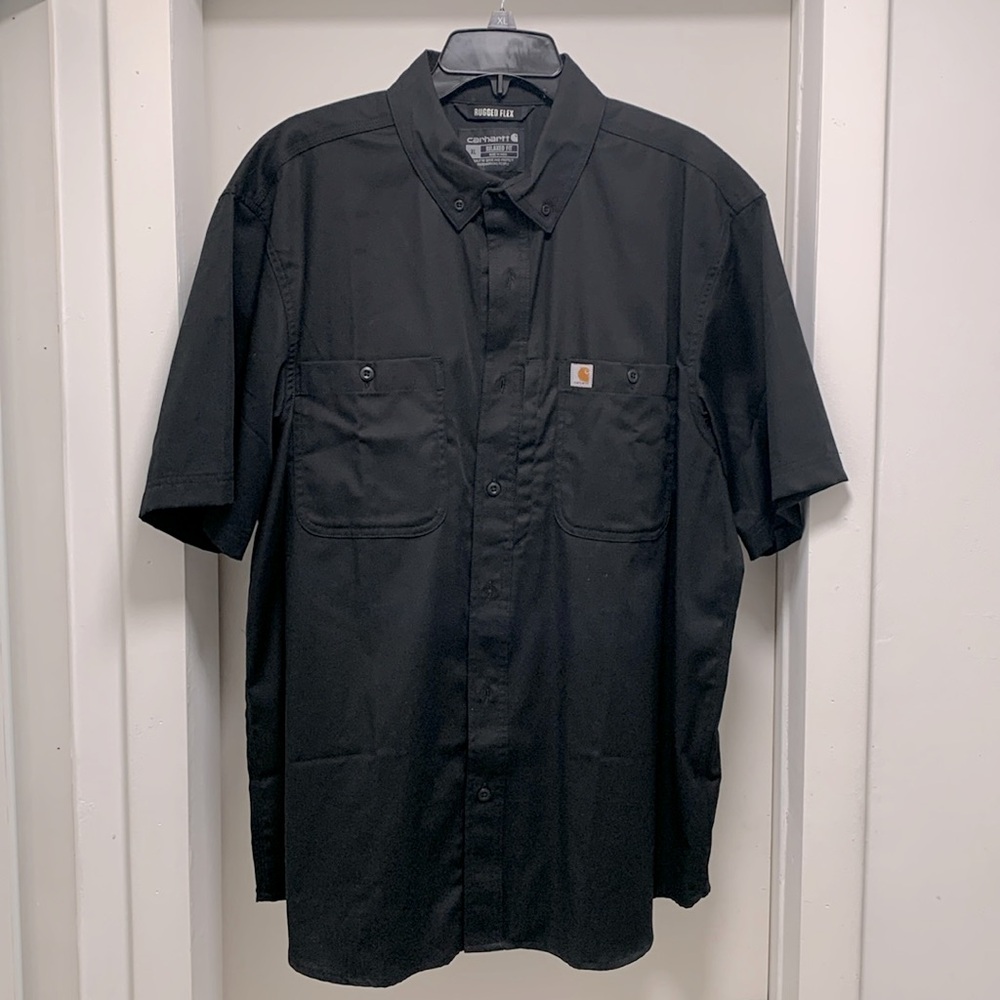 NWOT Black Rugged Flex Button Up Carhartt Shirt